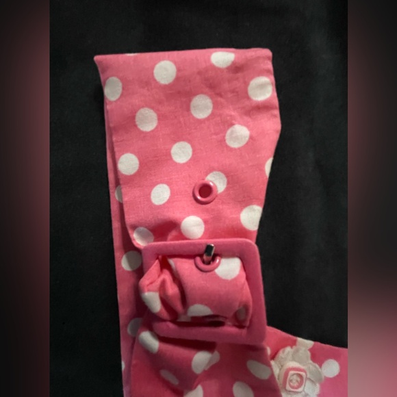 Bettie Page Tatyana playsuit set skirt & romper polka dot flower buttons small - Picture 7 of 9